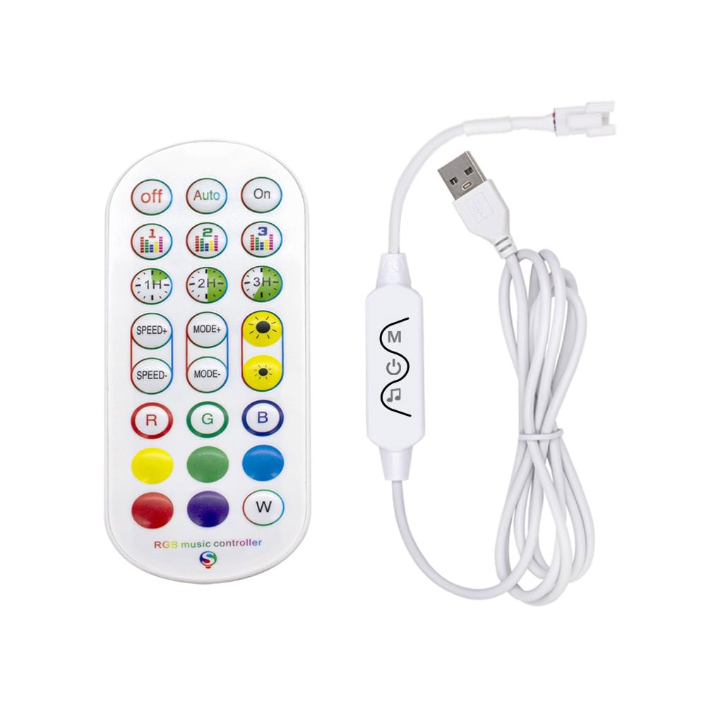 ADRESUNO DC 5V USB WS2812B WS2813 WS2815 1903 16703 LED 스트립 컨트롤러 모듈 픽셀 라이트, 1M / 3.3FT 3핀 JST 커넥터, - 상품 이미지