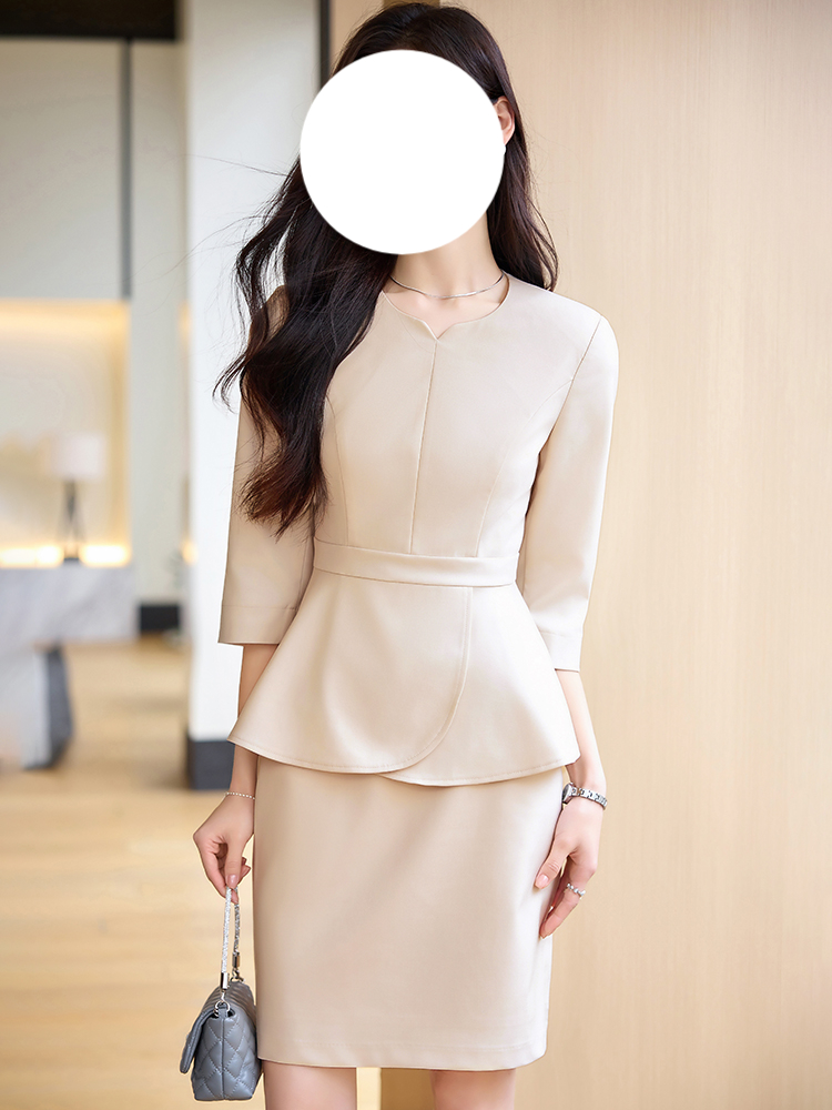 코디네이터 유니폼 피부과 근무복 안내복 데스크 성형외과 살구베이지 (상의만) S - 상세 이미지 2