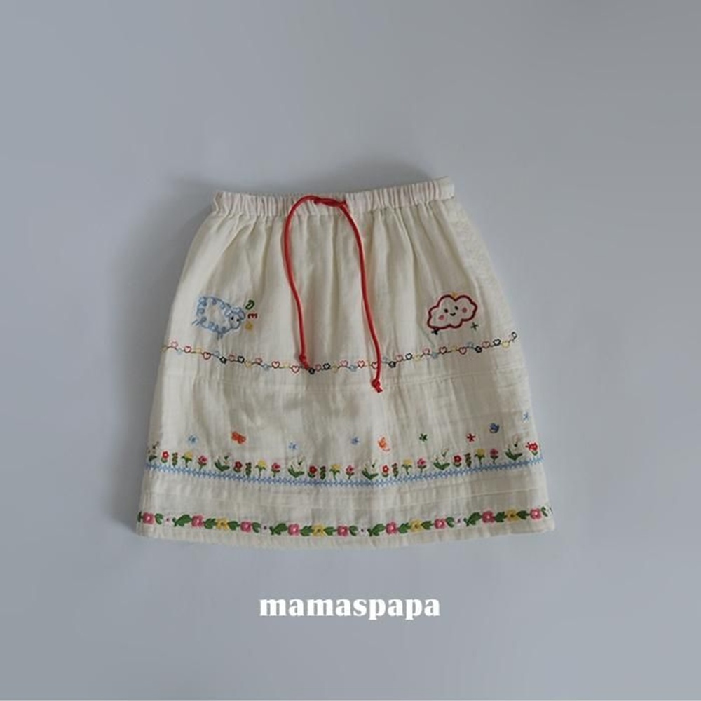 보아투 유아 마마스파파 포레스커트 S~XL 여름 여아 밴딩 미디치마 자매룩 하객룩 - 상품 이미지