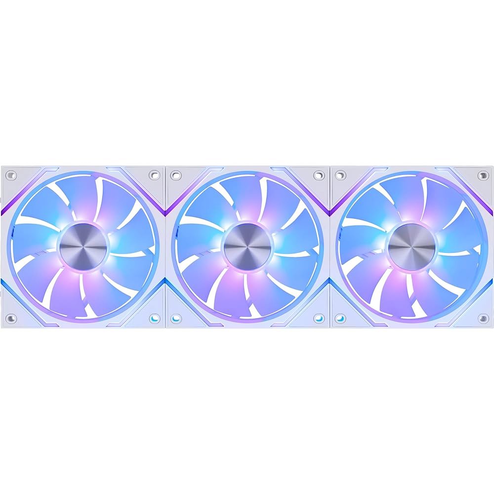 MSI MPG EZ120R ARGB WHITE-3W 팬 - 120mm 팬, 특허받은 마그네틱 커넥터 블록, 데이지 체인 연결, 유체 다이내믹 베어링 + 추가 너트 고정, 허브, - 상품 이미지
