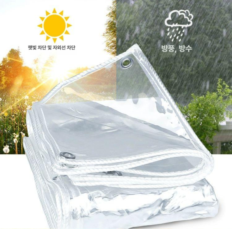 야외 캐노피 천막 투명 방수 포 덮개 비닐 단독 천 그늘막 쉘터 텐트 커버 단열 - 상세 이미지 3