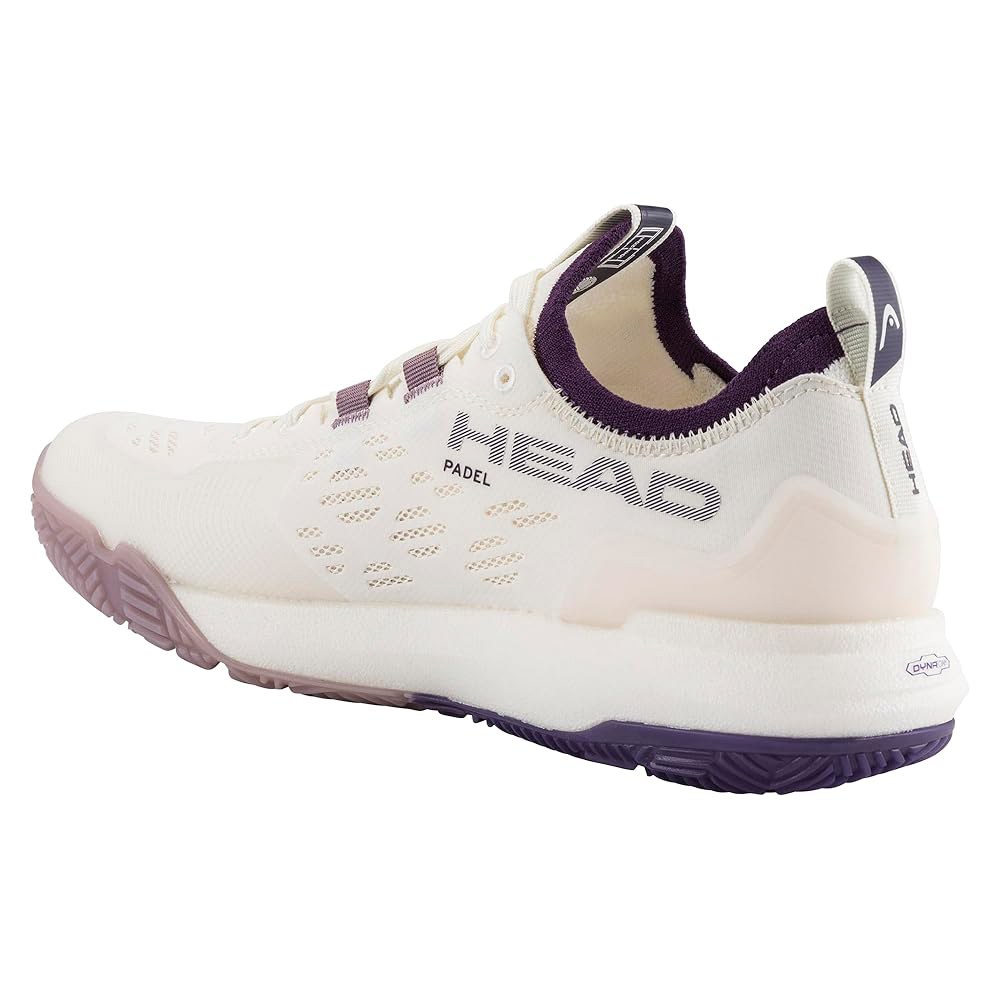 HEAD 여성용 Motion Pro 1.5 파델 나이트 - 그립, 가볍고 쿠션, 고정 서포트, 통기성이 화이트/퍼플 핏, 좋은 반응성 초크 슈즈 - 상세 이미지 3