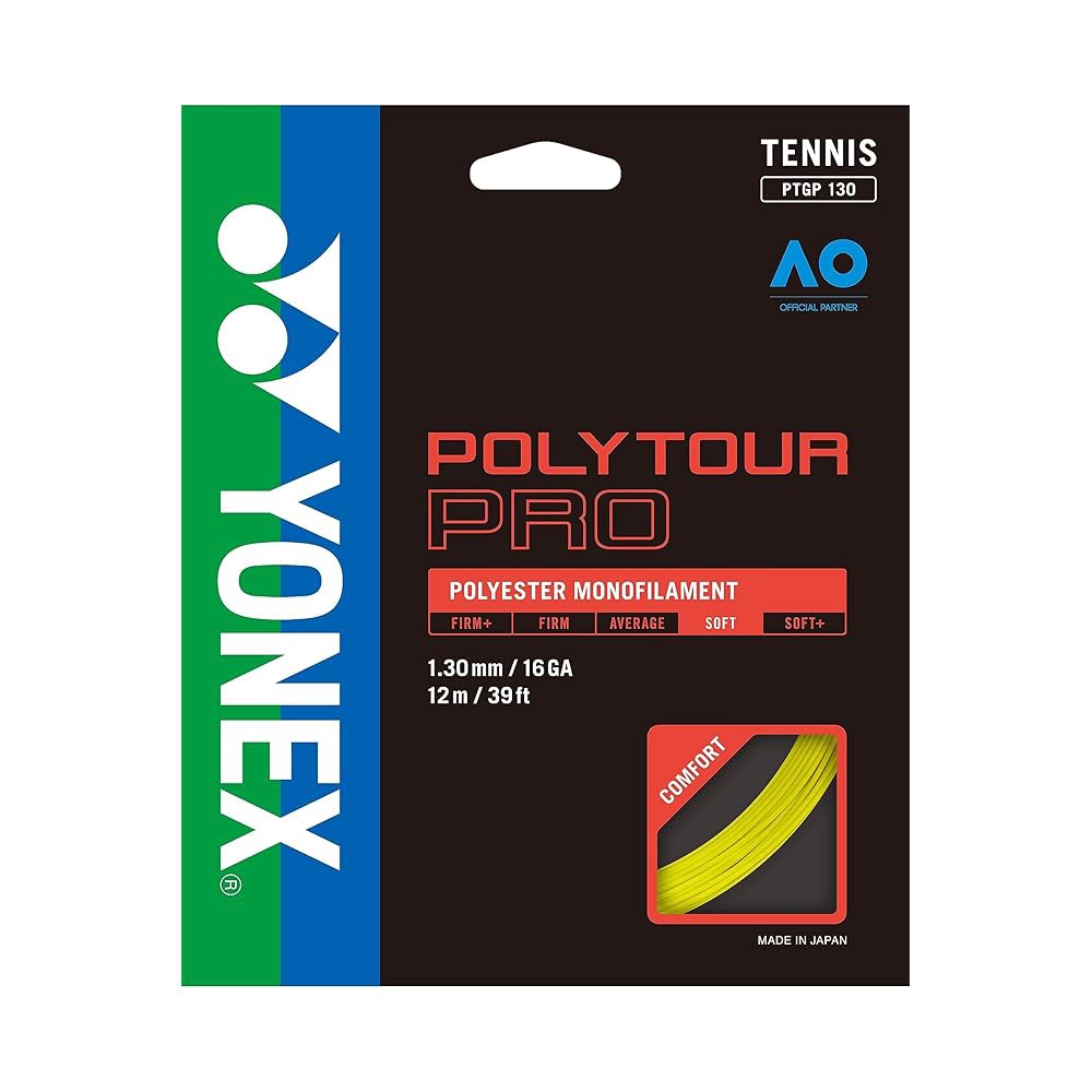 Yonex 폴리 투어 프로 스트링 세트-옐로우, 1.3mm 1.3mm Yellow - 상품 이미지