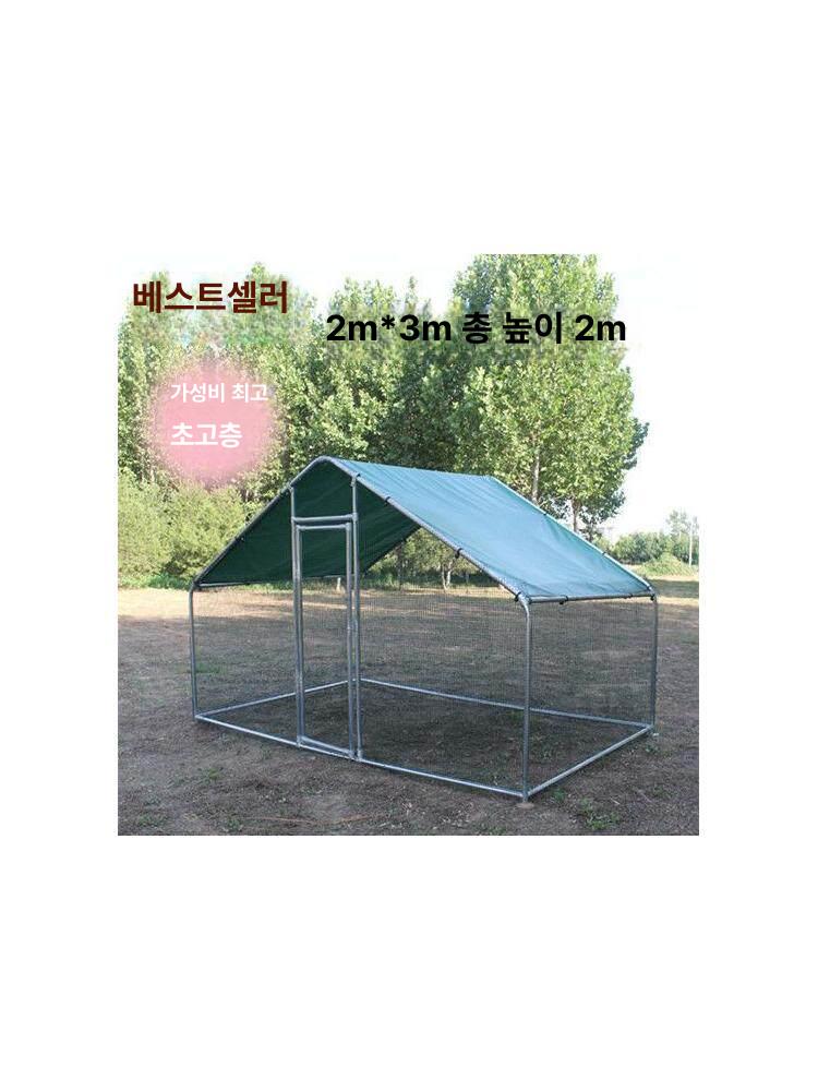 조립식 닭장 대형 야외 비둘기 철망 케이지 울타리 길이 2m 폭 3.2m 캐노피+플라스틱망 - 상세 이미지 5