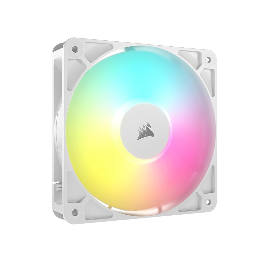 CORSAIR RS120 ARGB 120mm PWM 팬 u2013 데이지 체인 연결 저소음 마그네틱 돔 베어링 싱글 팩 화이트 ARGB Black 1 x 140mm - 상품 이미지