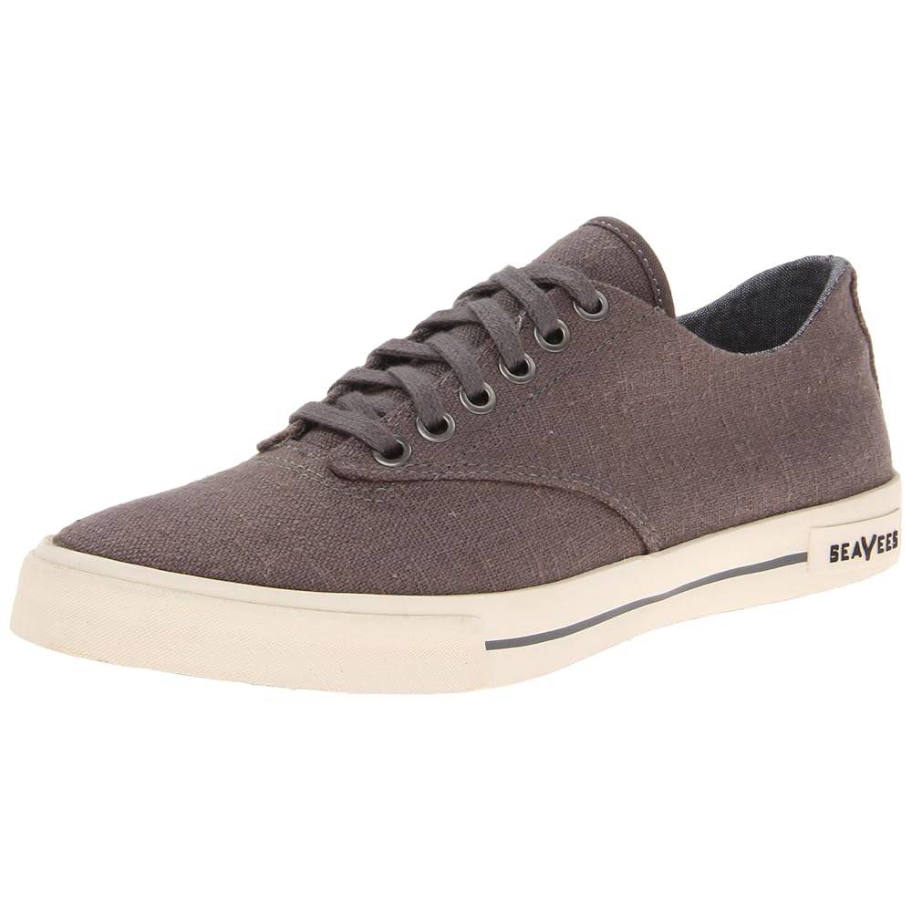 SeaVees 남성용 08/63 Hermosa Plimsoll 표준 그레이 린넨, 틴 빈티지 워시 테니스화, - 상품 이미지