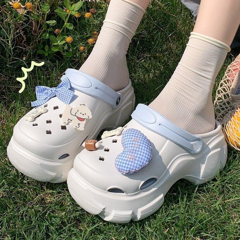 여성 클로그 슬리퍼 아치 지지대 키높이 여름 흰색 누 슈즈 36-37 (22.5cm) - 상품 이미지