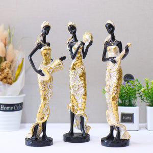 금박을 입힌 인테리어소품 악기 여인 3P 장식품 카페소품 개업선물 오브제 솔직 후기 | 실제 배치 사진 포함 - 상품 이미지 2