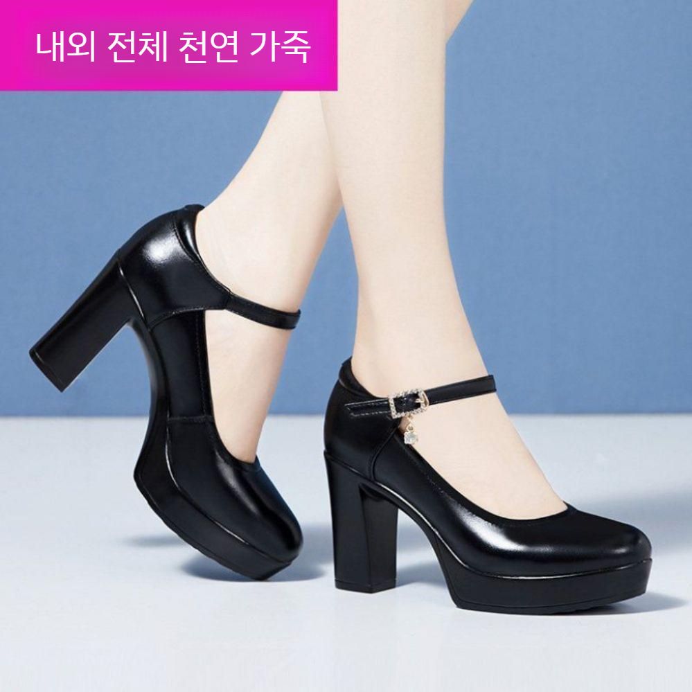 오픈토 스트랩 웨딩샌들 키높이 여자구두 통굽 토오픈힐 여성 하이힐 여름 펌프스 슬리퍼 슈즈 - 상세 이미지 3