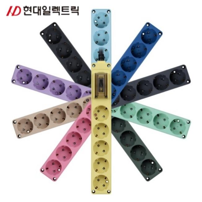 컬러 3구디자인멀티탭 5M 3500W 고용량 국산 멀티콘센트 - 상세 이미지 3