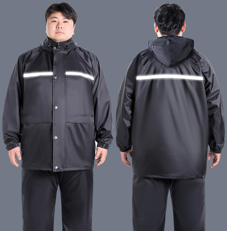 특대형 남자우비 비옷 빅사이즈 방수 작업 4XL 5XL 6XL 업그레이드 블랙5XL105~120kg 프리 사이즈 - 상품 이미지