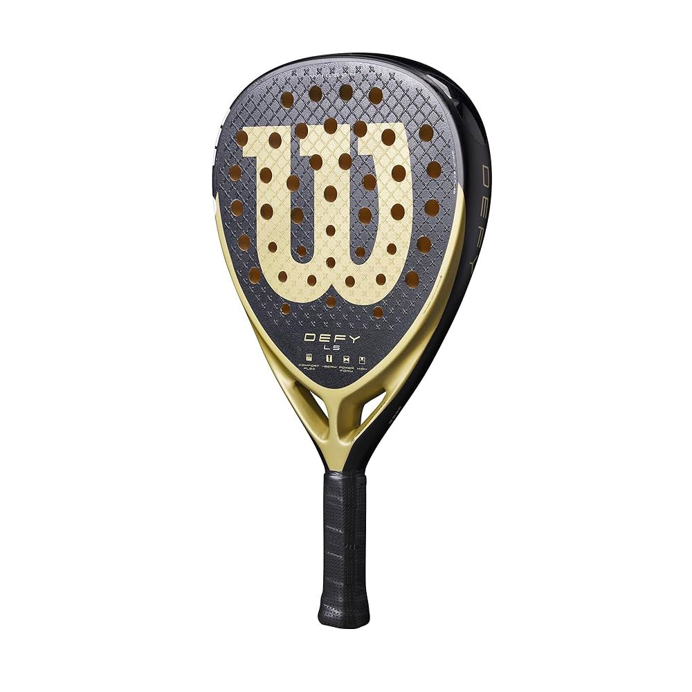 Wilson Defy LS V1 Padel 라켓 6.4cm(2-4 사이즈 - 그립 1/4인치) 4 1/4 in. Black Gold - 상세 이미지 3