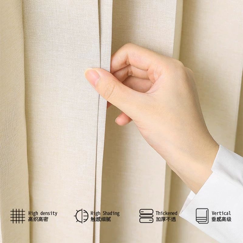 테이블 높이 사무용 책상하부가림막 다리 커튼 레일 가리개 리넨그레이 작은 구멍형 스트랩+레일 책상 너비 60cm 높이 레일 50cm - 상세 이미지 5