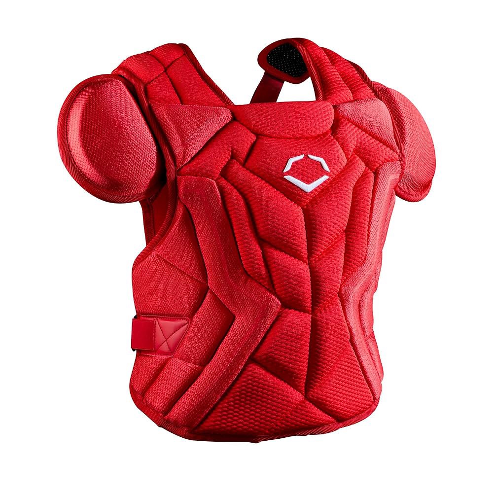 EvoShield Pro-SRZ 2.0 야구 포수 가슴 중간, 보호대 - 스칼렛 Adult Black - 상세 이미지 3