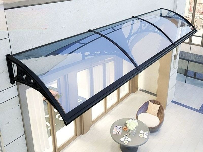 렉산 지붕 캐노피 빗물받이 슬레이트 현관캐노피 판넬 늘리기 60cmx벽면 60cm 강철 판 - 상품 이미지