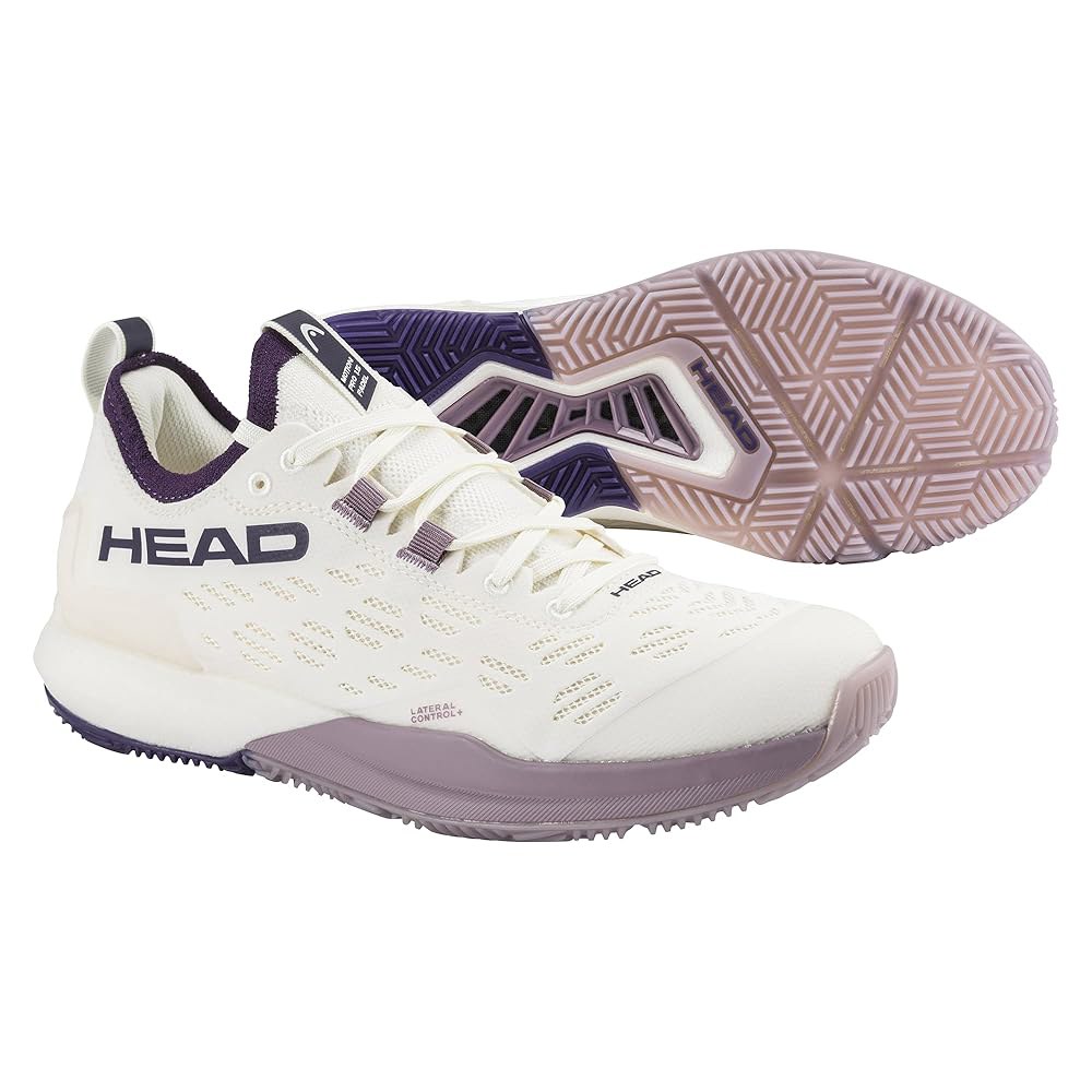 HEAD 여성용 Motion Pro 1.5 파델 나이트 - 그립, 가볍고 쿠션, 고정 서포트, 통기성이 화이트/퍼플 핏, 좋은 반응성 초크 슈즈 - 상세 이미지 2