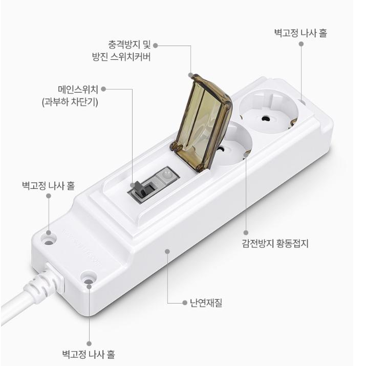 사무실 에어컨멀티탭 3구 10M 3500W 국산 고용량 멀티콘센트 이미지 7
