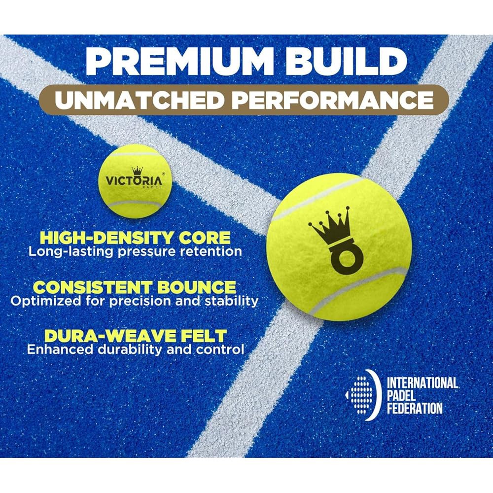 Victoria Padel Ball Professional Balls with Pack) FIP (3 for 3 by Consistent Premium Bounce Durable - 상세 이미지 3