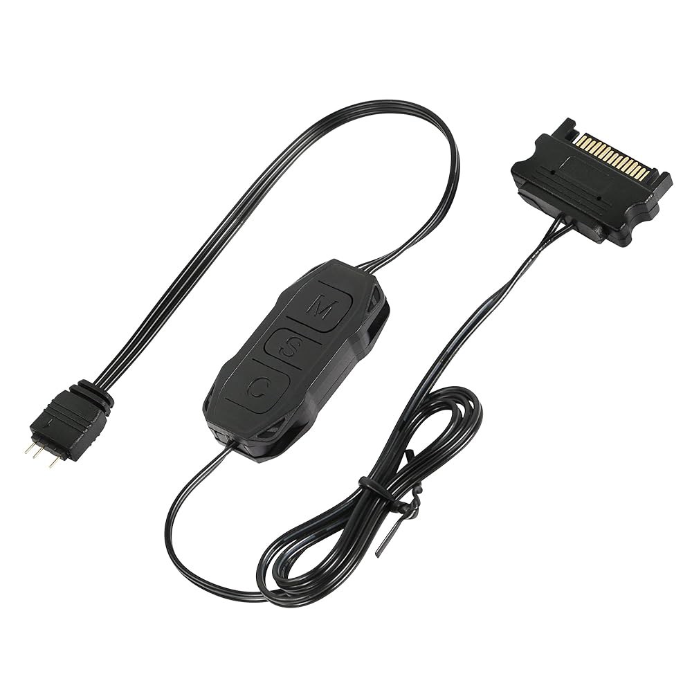 CERRXian 5V 3핀 ARGB 컨트롤러, 내장 조명 모드, SATA 전원 공급 장치, 또는 DIYARGB 팬이 없는 마더보드, 라이트 스트립, 보드 - 상품 이미지