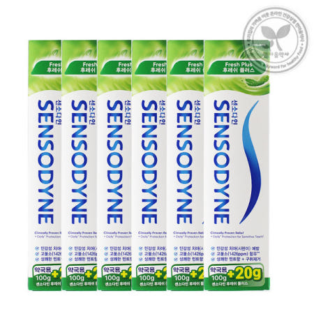 센소다인 치약 후레쉬 플러스 120g 6통 시린이 고불소 민트향