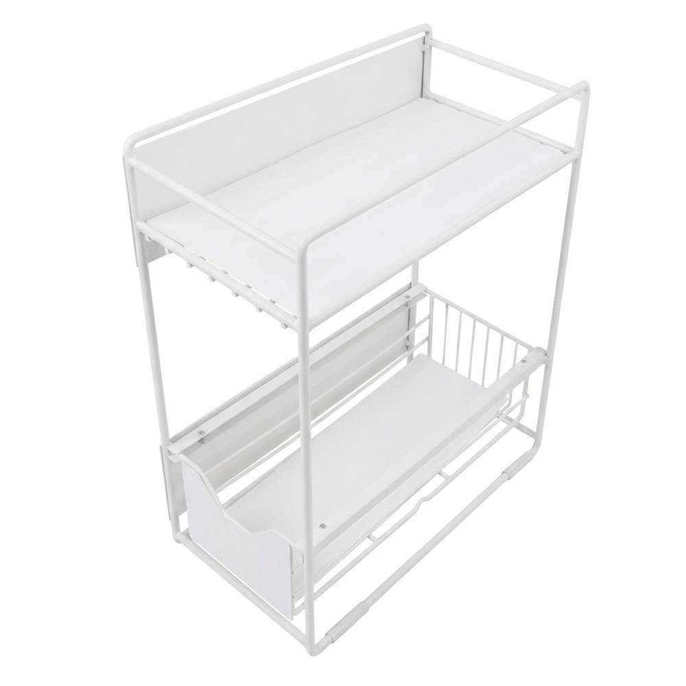 무타공 부착식 틈새 슬라이딩 2단 자석 수납 선반 - 상세 이미지 5