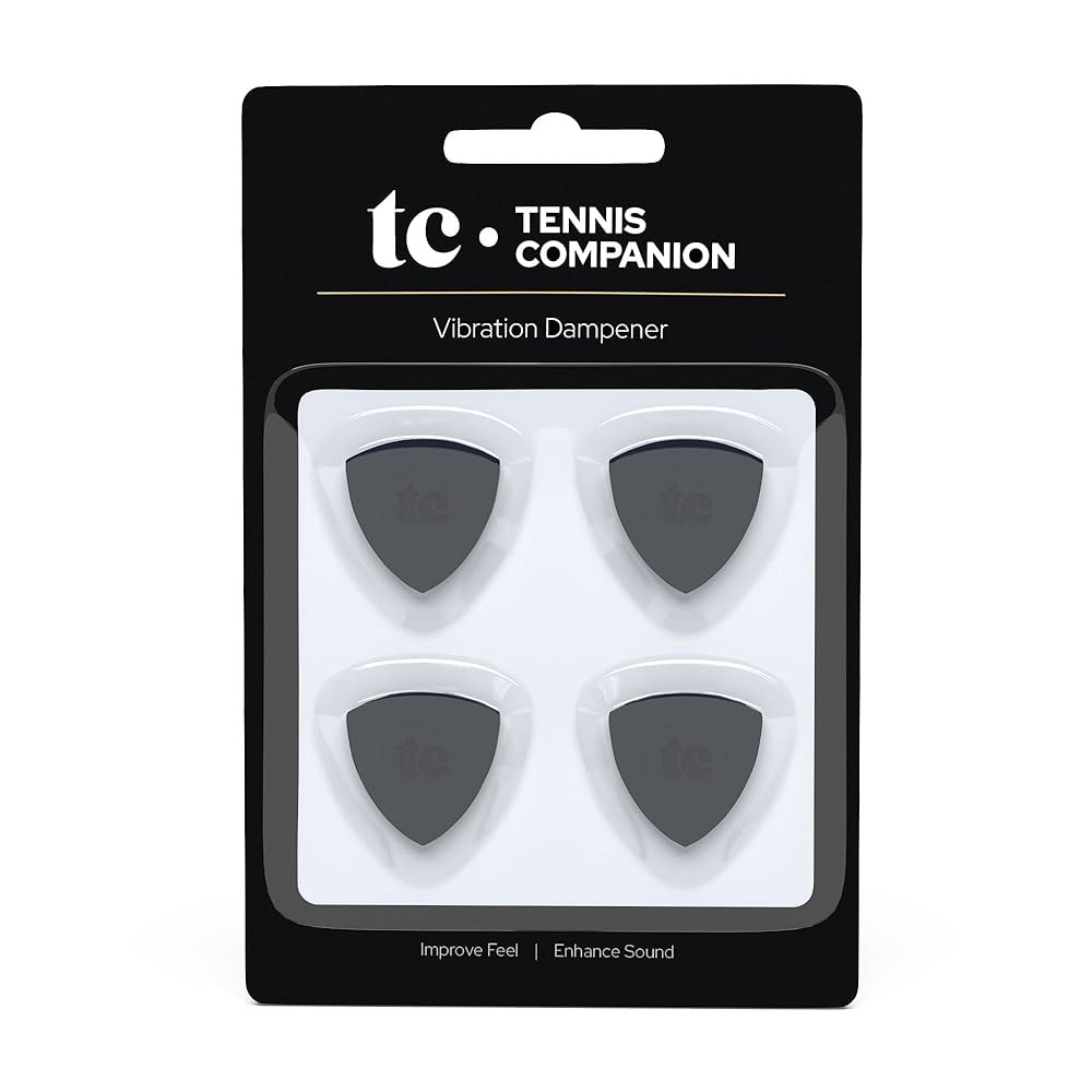 TennisCompanion - 라켓용 테니스 댐프너, 충격 진동 느낌과 블랙 장치, 사운드를 완충기, 4팩 향상된 흡수 댐퍼, 위한 - 상품 이미지