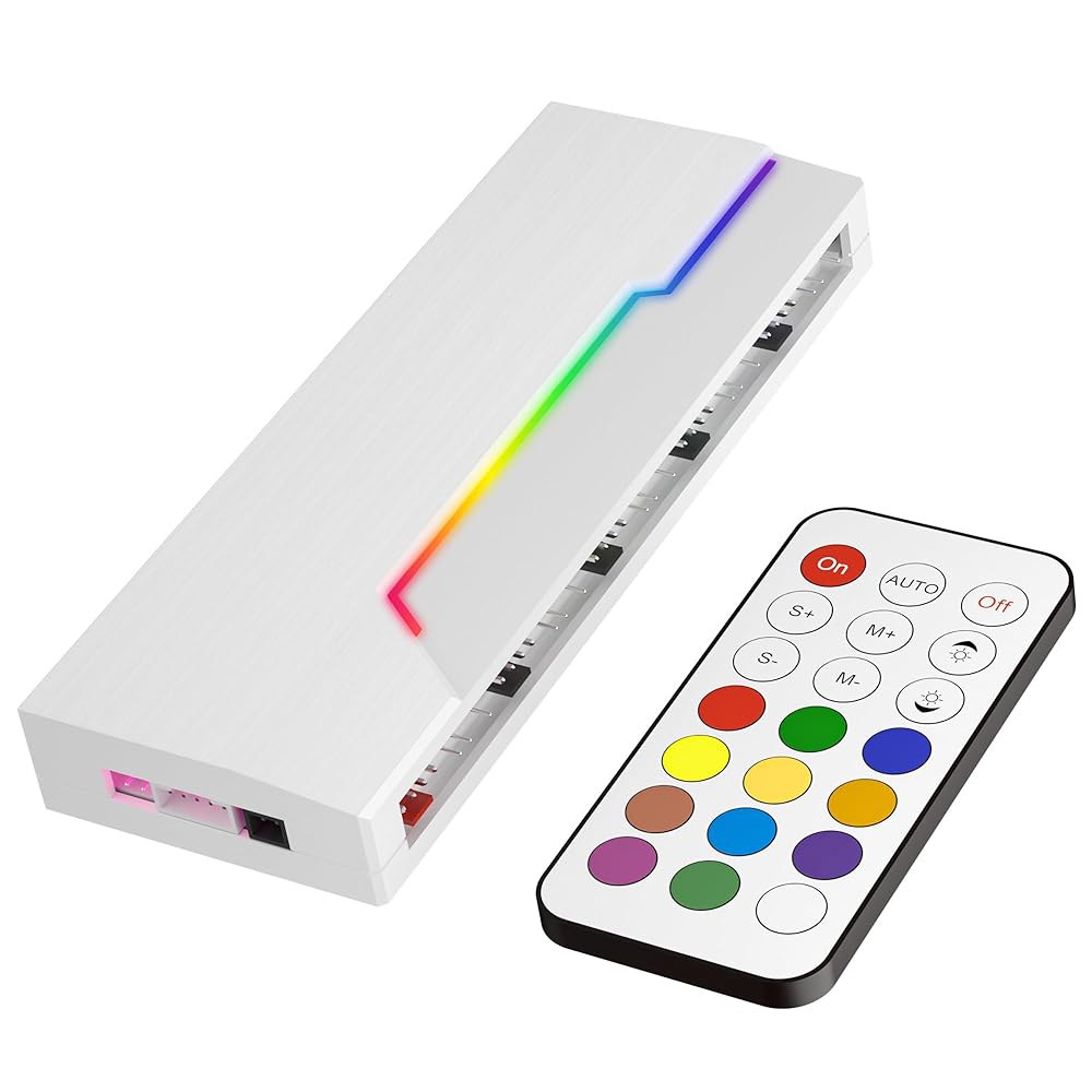 레드라곤 GCP09 ARGB 및 PWM 팬 허브 컨트롤러, 10개의 포트 12개의 포트, 소프트웨어 원격 조정, 개별 제어, 자기 백플레이트, PC 케이스 팬용 SATA 파워 허브 - 상품 이미지