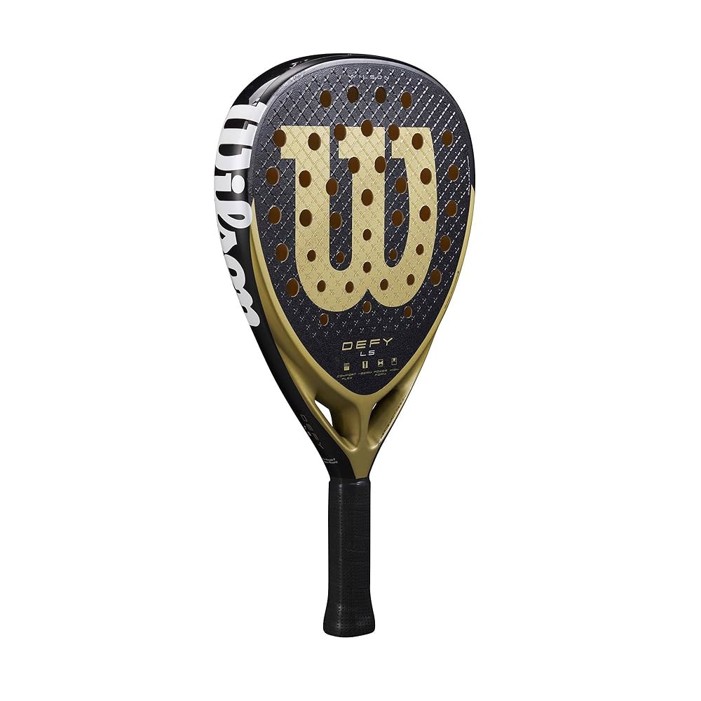 Wilson Defy LS V1 Padel 라켓 6.4cm(2-4 사이즈 - 그립 1/4인치) 4 1/4 in. Black Gold - 상세 이미지 2