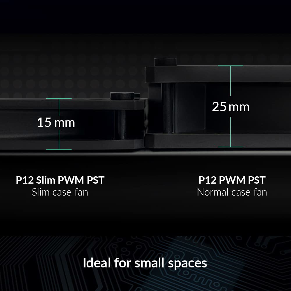 ARCTIC P12 슬림 PWM PST(3팩) - PC 팬, 120mm 케이스 공유 기술(PST), 압력 최적화, 조용한 모터, 컴퓨터, 엑스트라 슬림, 300 u20132100 - 상세 이미지 2