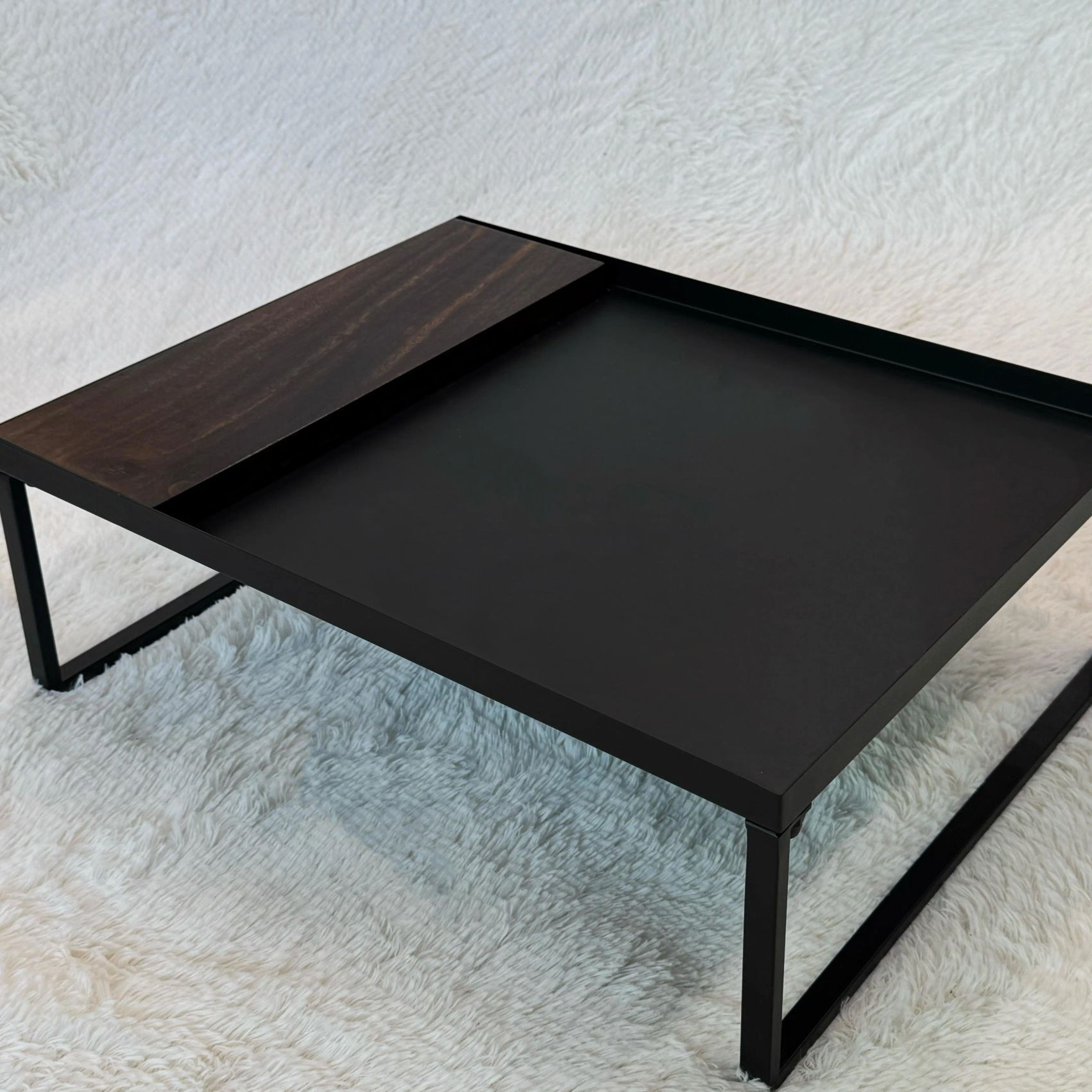 우드 찻상 다도테이블 다기세트 부품 테이블 호두 배수 차판 40x40x17 - 상세 이미지 3