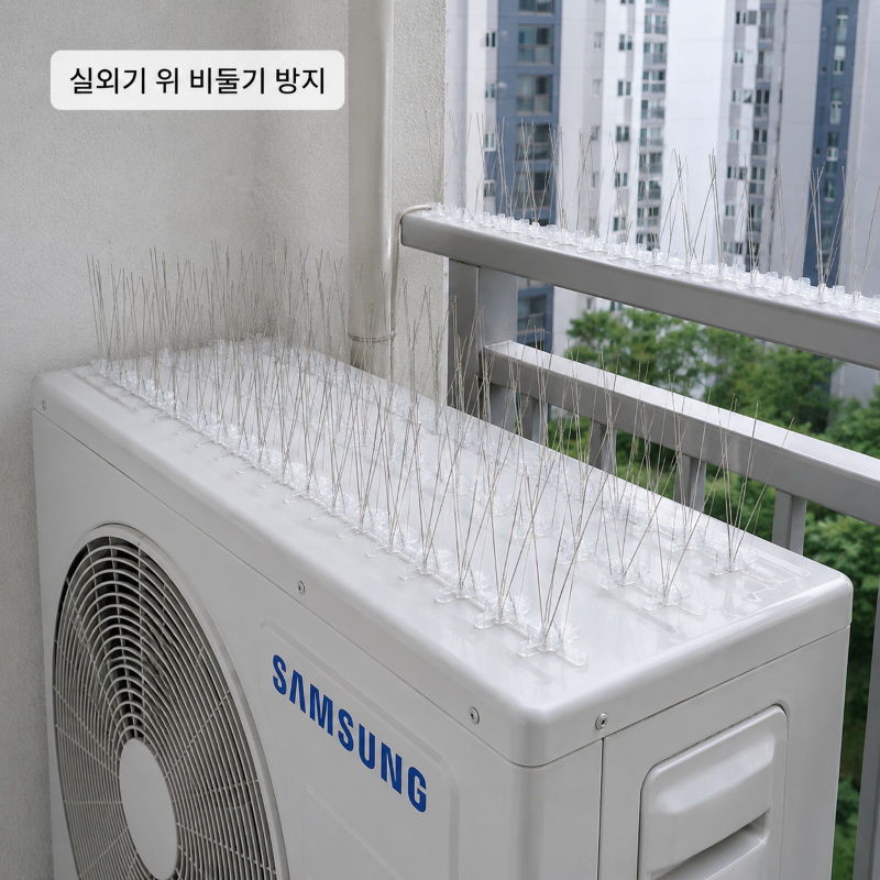 실외기 비둘기퇴치망 버드스파이크 베란다 난간 창틀 조류방지 그물망 투명 브라운 스틸 이미지 6