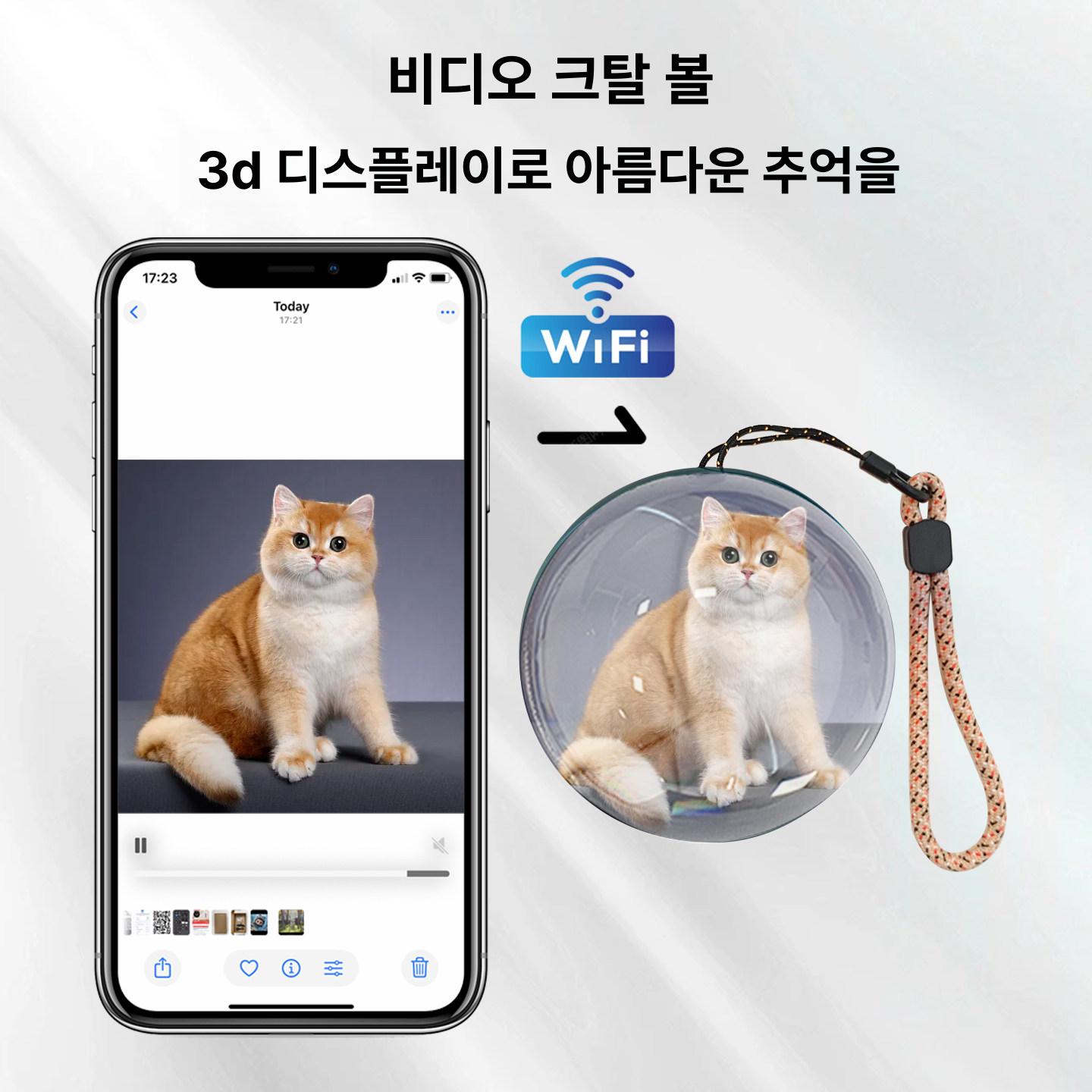 크리스탈볼 소울메모리볼 와이파이 추억보관 비디오 고화질 사진 기억 영상 - 상품 이미지