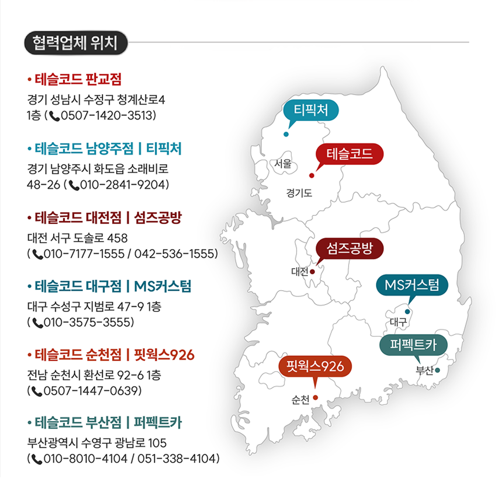 티슬릭스 테슬라 오토프렁크 세트 좁은 공간 효율 향상과 편리한 차량 출입에 도움되는 선택