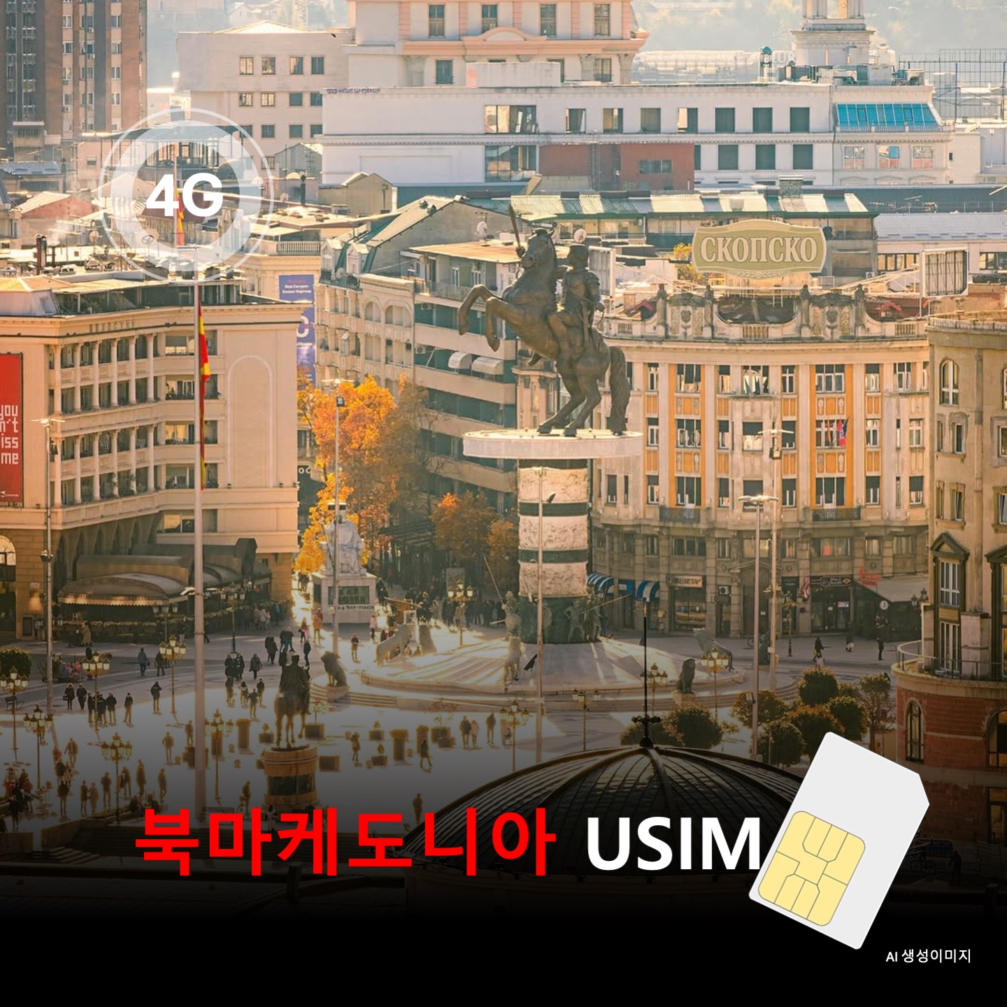 [유심칩] 북마케도니아 유심 USIM 데이터 전용 매일 무제한 이심통 - 상품 이미지