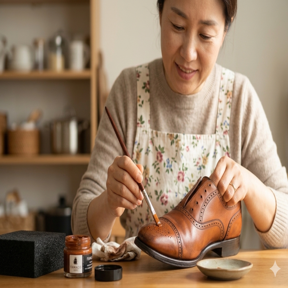 파마코 셀프 가죽 염색제 15ml 구두 색상 복원 크림 - 상품 이미지