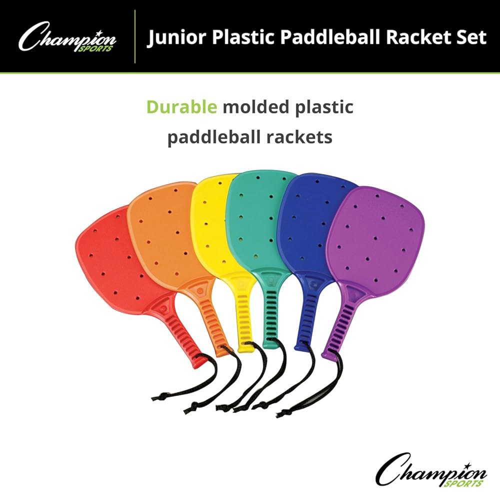 Champion Sports 35.6cm(14인치) 주니어 플라스틱 패들볼 다양한 라켓 - 6개 세트 색상 3 Raquetball Foam Set of - 상세 이미지 2