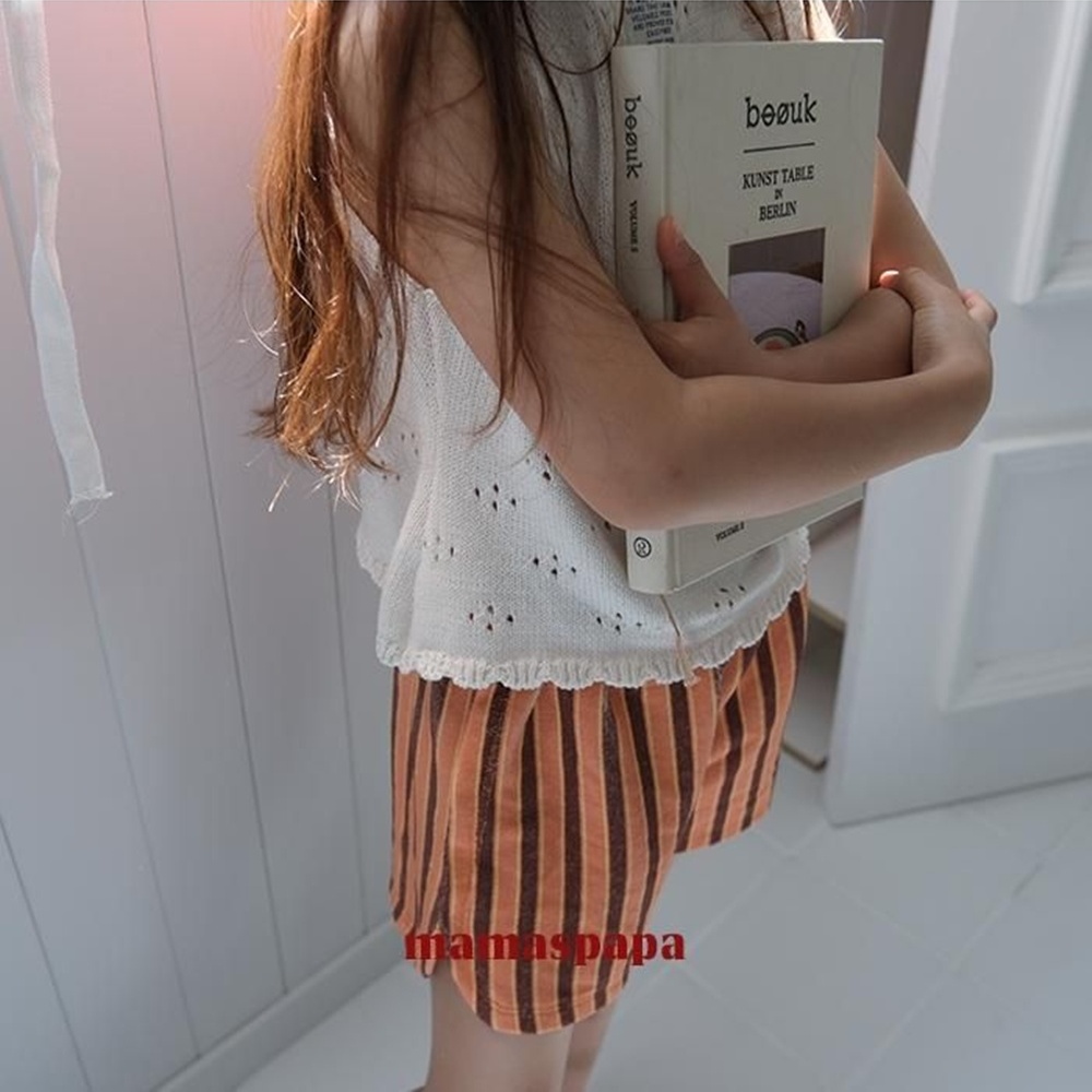 보아투 유아 마마스파파 만다린팬츠 S~XL 여름 스트라이프 반바지 남아 여아 키즈 데일리 - 상품 이미지