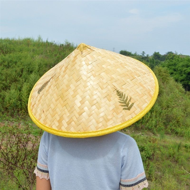 삿갓 대나무 밀짚모자 베트남 농사 소품 사극풍 피서 전통 왕골 핸드메이드 편직 모자 5개 차양 방수 프리사이즈 - 상세 이미지 3