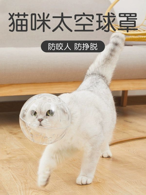 고양이 손톱 보호구 미용 넥카라 깍을때 투명 모자 발톱 할큄 방지 덮개 화이트 고양이 참고 수 개의 수 아님 M 3.0-4.5kg 18-22cm - 상세 이미지 2