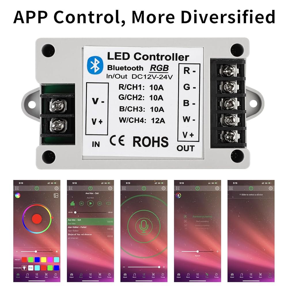 라이브4COOL RGB /RGBW LED 블루투스 컨트롤러 스트립 라이트 폰 APP 제어 5050 3528 (iOS 및 Android 시스템에 적합) - 상세 이미지 2