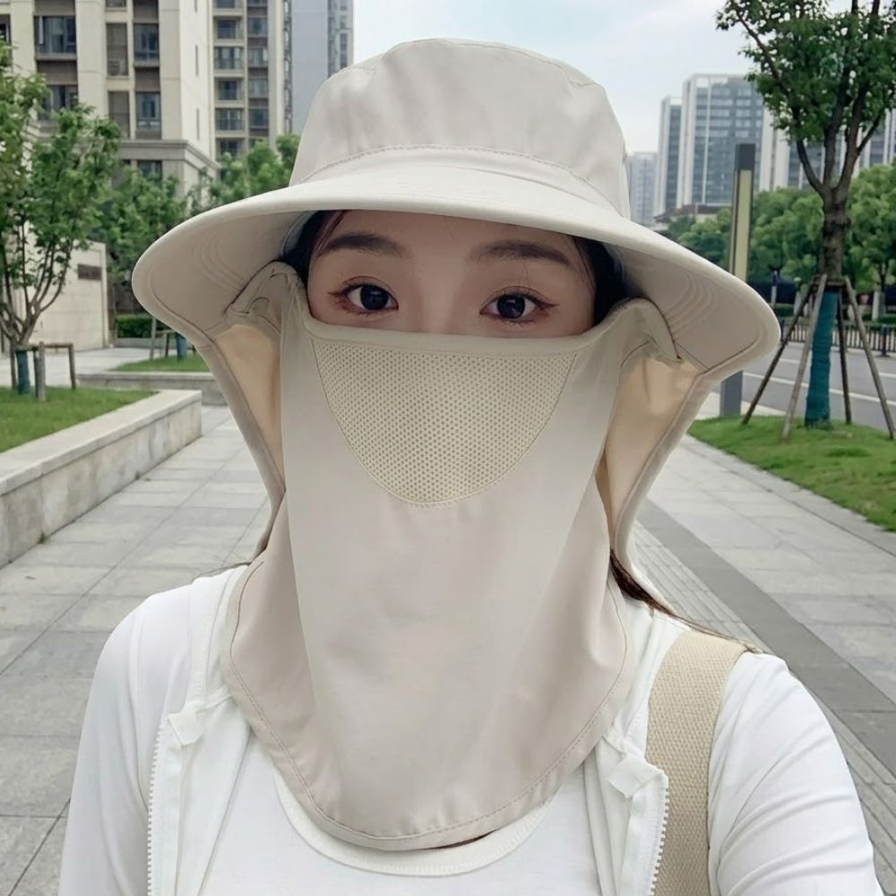 성인플랩캡 목가림모자 창큰모자 캐디 햇빛가리는 이미지 6