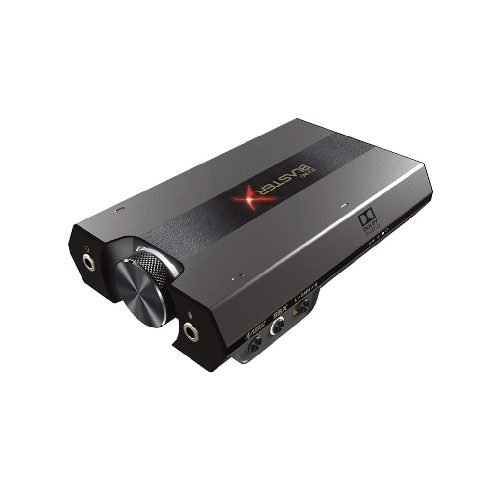 사운드 BlasterX G6 고해상도 130dB 32bit / 192kHz 게이밍 DAC, 외장 USB 카드, 돌비 디지털, 7.1 가상 서라운드 사운드, 사이드톤 PC 및 게임 - 상품 이미지