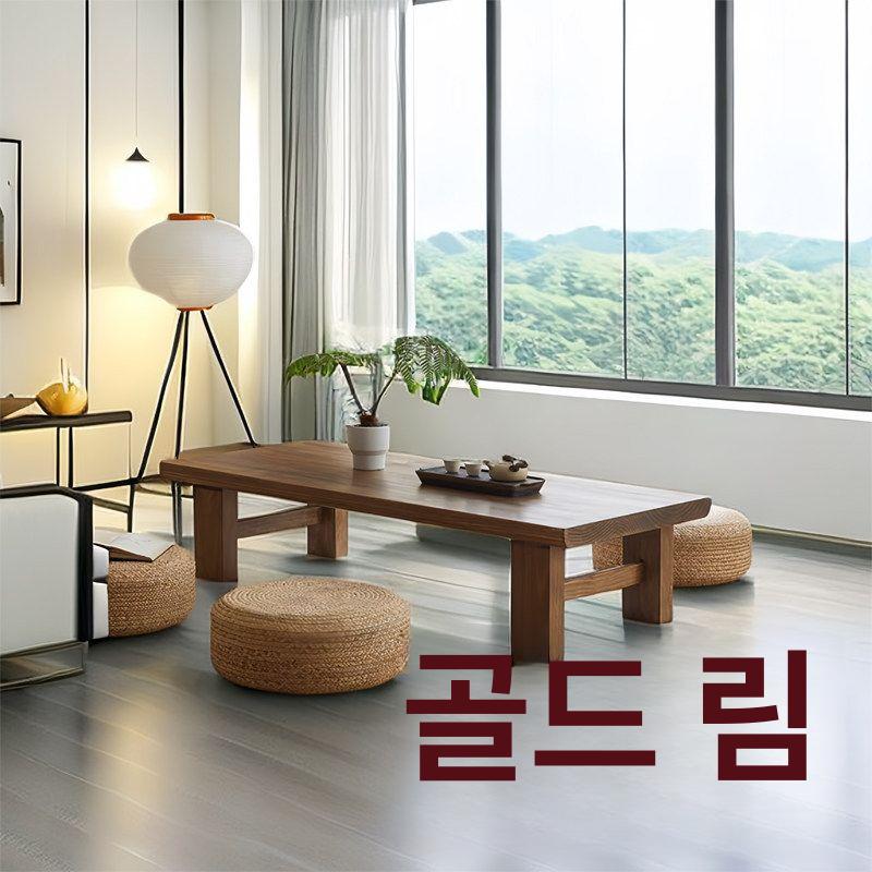 거실 티테이블 원목 대리석 탁자 인용 우드 내추럴우드 100x50x35 현장 설치 - 상세 이미지 3