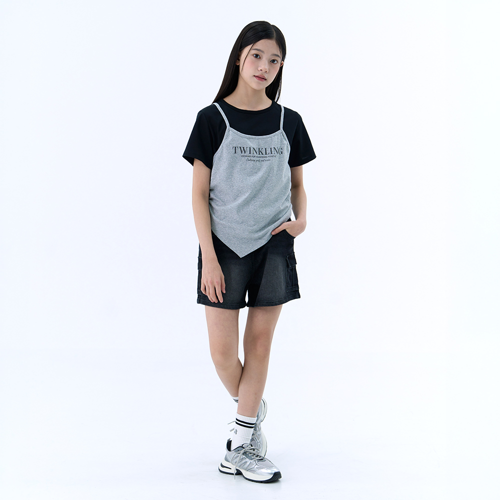 더데이걸 카고 워싱 반바지 TGTH26303 - 상세 이미지 4