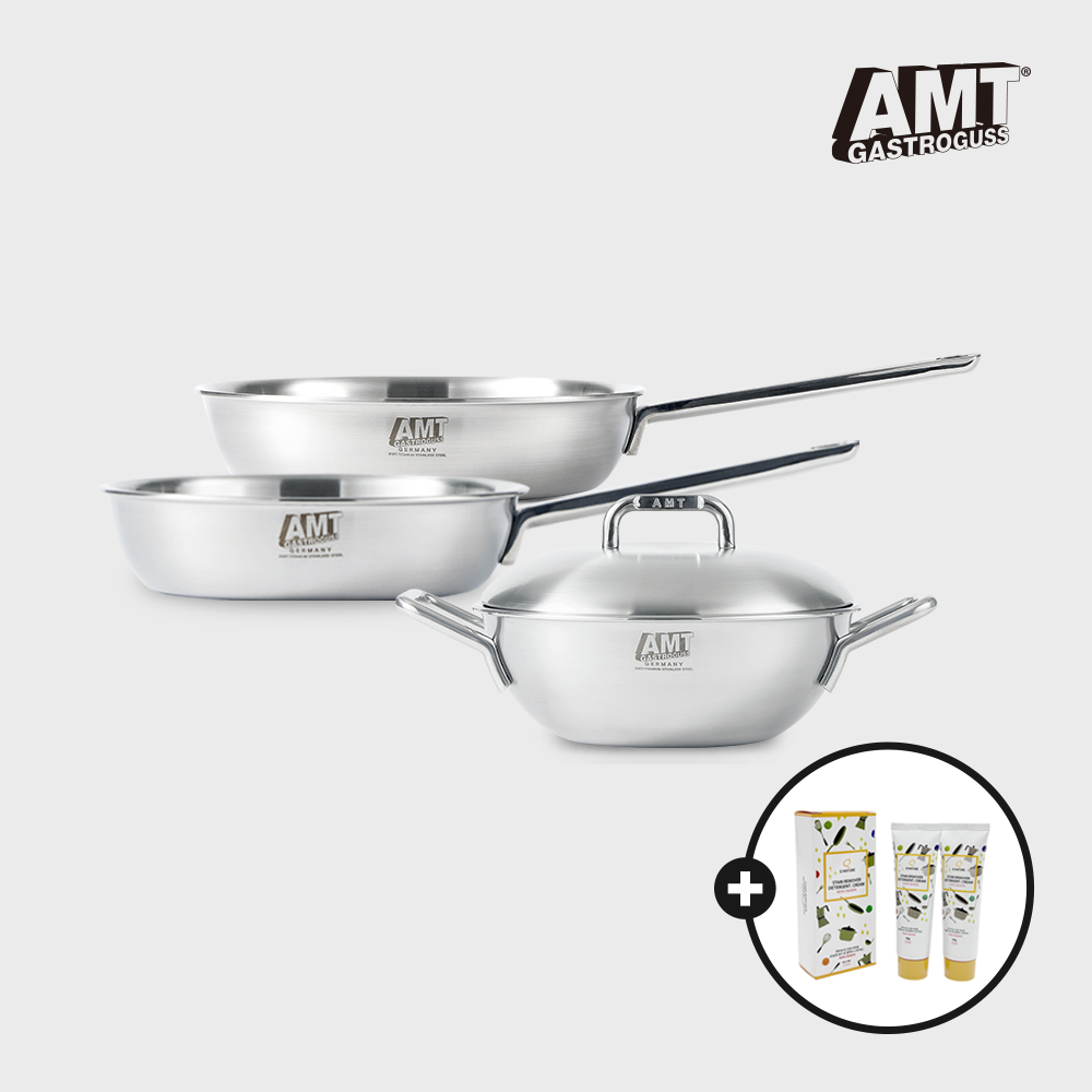 AMT 316Ti 양수웍 소테 3종세트 (소테팬22+소테팬26+양수웍22)+사은품 스텐 광약 - 상품 이미지