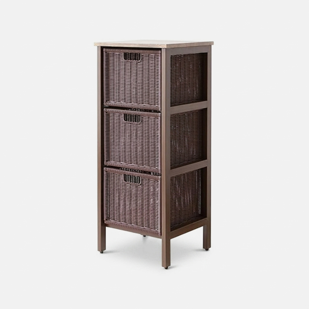 알로타 바스켓 6L 라탄 WP3001 305x305x240mm, 1단, 다크브라운 7375.1336 이미지 7