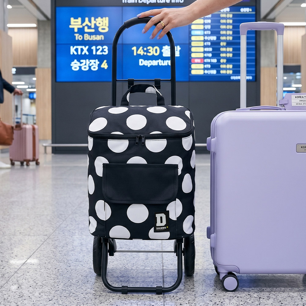 장바구니캐리어 접이식 대용량 쇼핑카트 바퀴달린 시장바구니 M(중형), 스트라이프 이미지 8