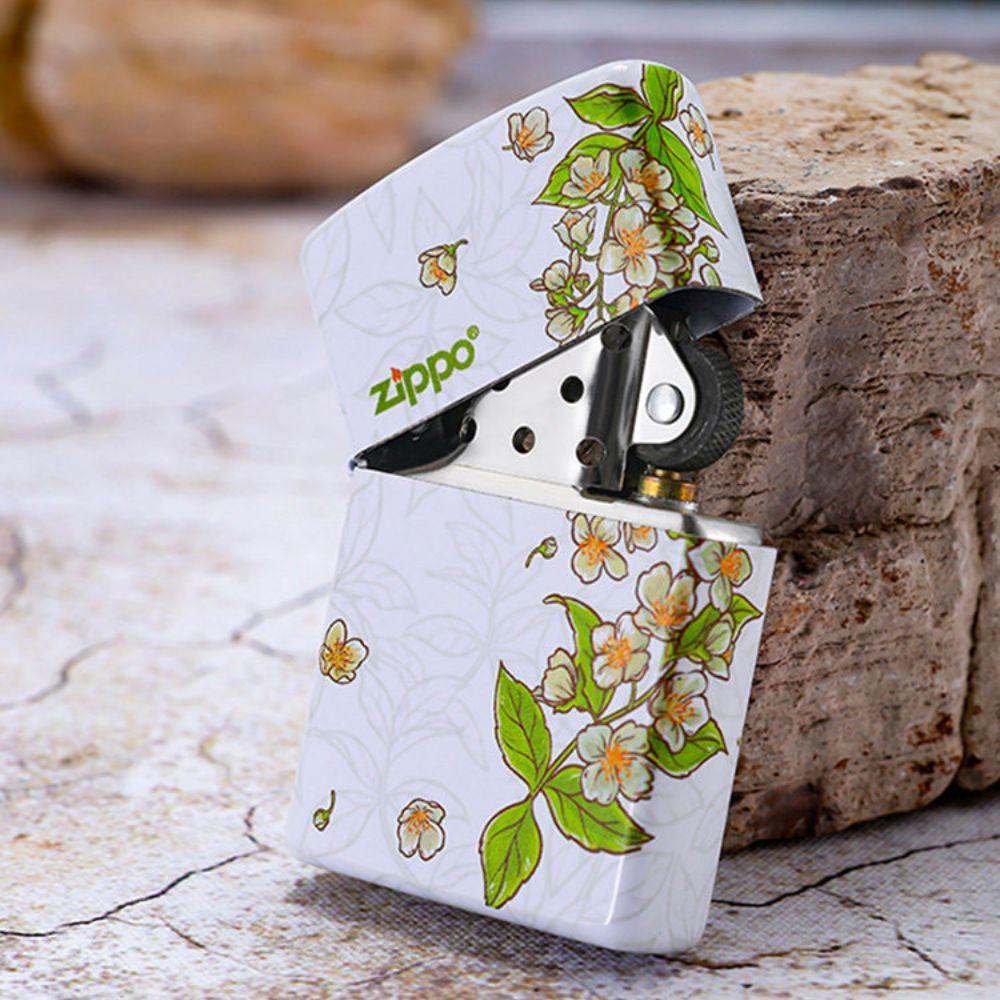 ZIPPO 라이터 자스민 방풍 기름 오일 일러스트 클래식 - 상세 이미지 2