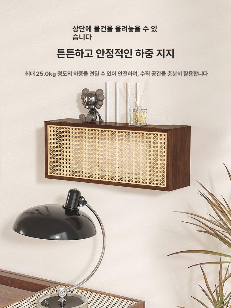 원목 공유기정리함 셋톱박스 수납 선반 전선 콘센트 가리개 책상 벽면 거치대 - 상세 이미지 4