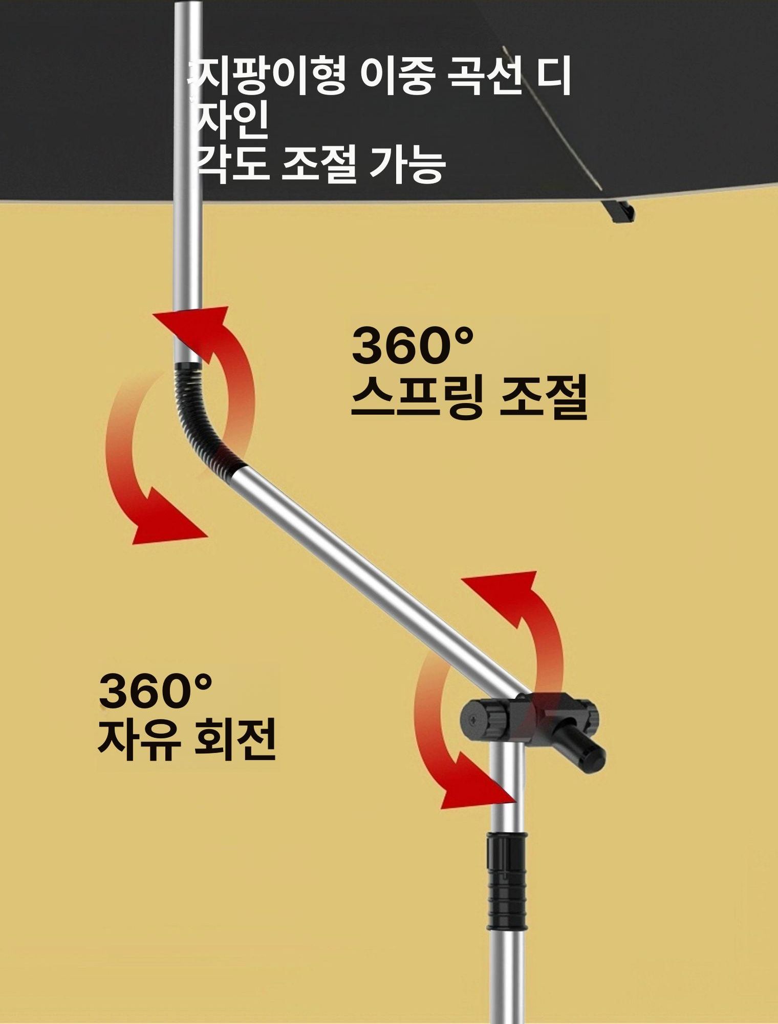 웨건 파라솔 야외 캠핑 정원 대형 그늘막 접이식 우산 2.0m 베이지 - 상세 이미지 3